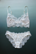 Eos White Lace and Fishnet Panty