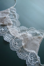 Eos White Lace and Fishnet Bralette