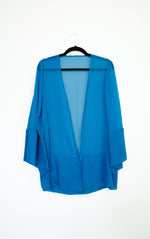 Ionia Blue Silk Georgette Short Robe