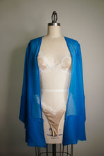Ionia Blue Silk Georgette Short Robe