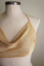 Olympia Chainmail Jersey Top Gold