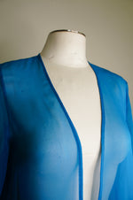Ionia Blue Silk Georgette Short Robe