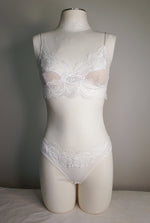 Eos White Lace and Fishnet Bralette