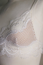 Eos White Lace and Fishnet Bralette