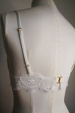 Eos White Lace and Fishnet Bralette