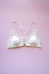 Size M & L Ivory Sophie Cross Back Bralette