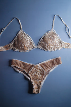 Ivory Floral Embroidery Bralette