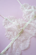 Size S Ivory Eyelash Lace Bralette